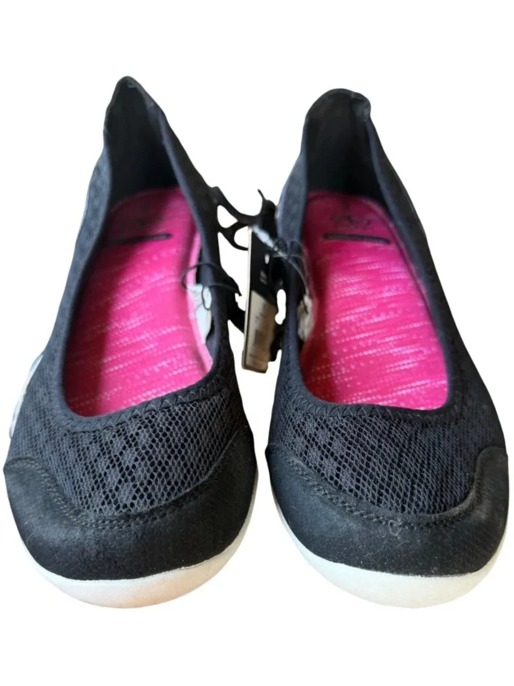 Athletic Works Mesh Black Slip-on Ballet Flats w/Memory Foam Women's Size 9